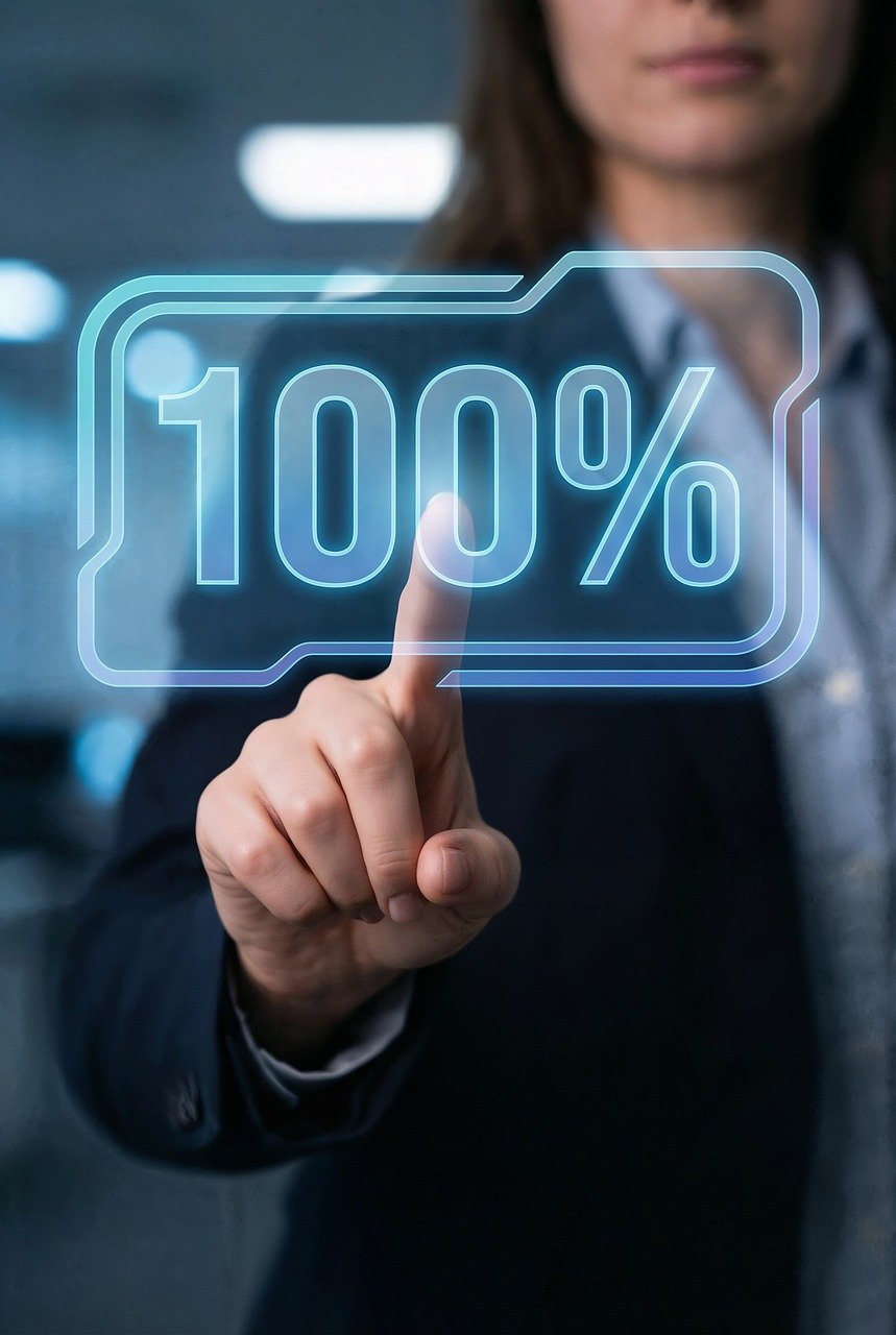 woman, business, technology, digital, interface, 100, success, progress, touch, screen, future, corporate, office, professional, achievement, blue, glowing, finger, goal, performance, ai generated-10126981.jpg